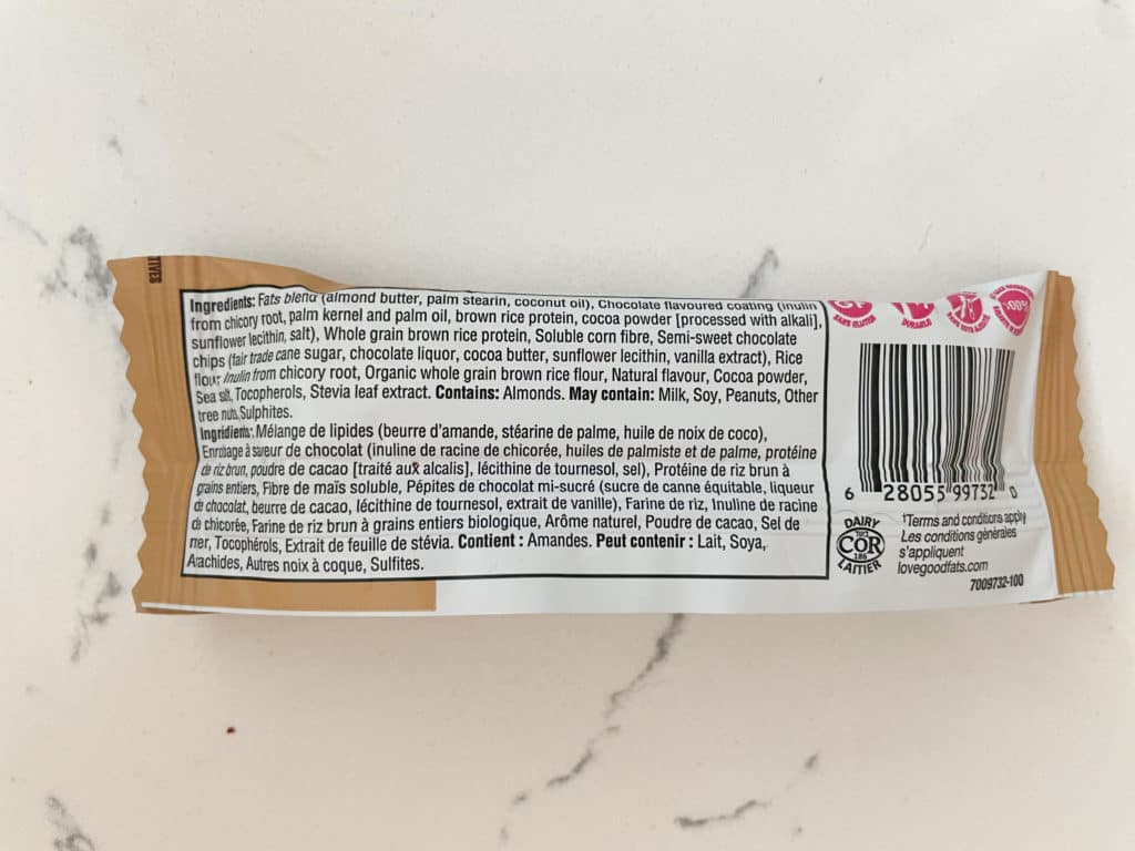 Are Love Good Fats Bars healthy? Ingredient List