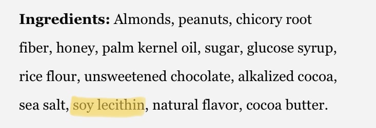 Soy lecithin ingredient list