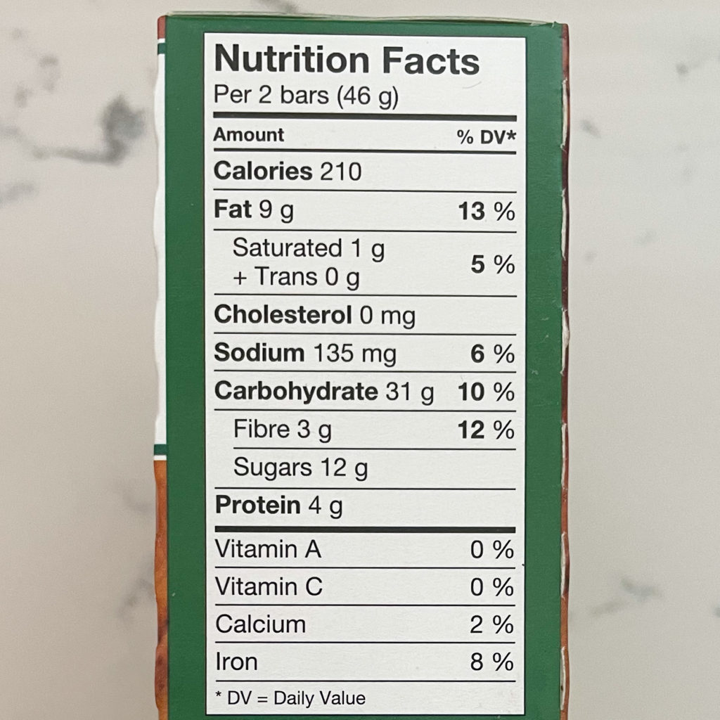 nature valley nutrition facts