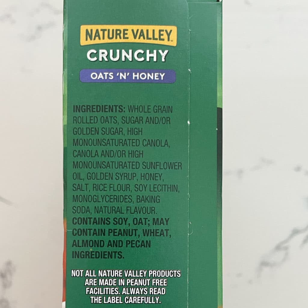 Nature Valley ingredients