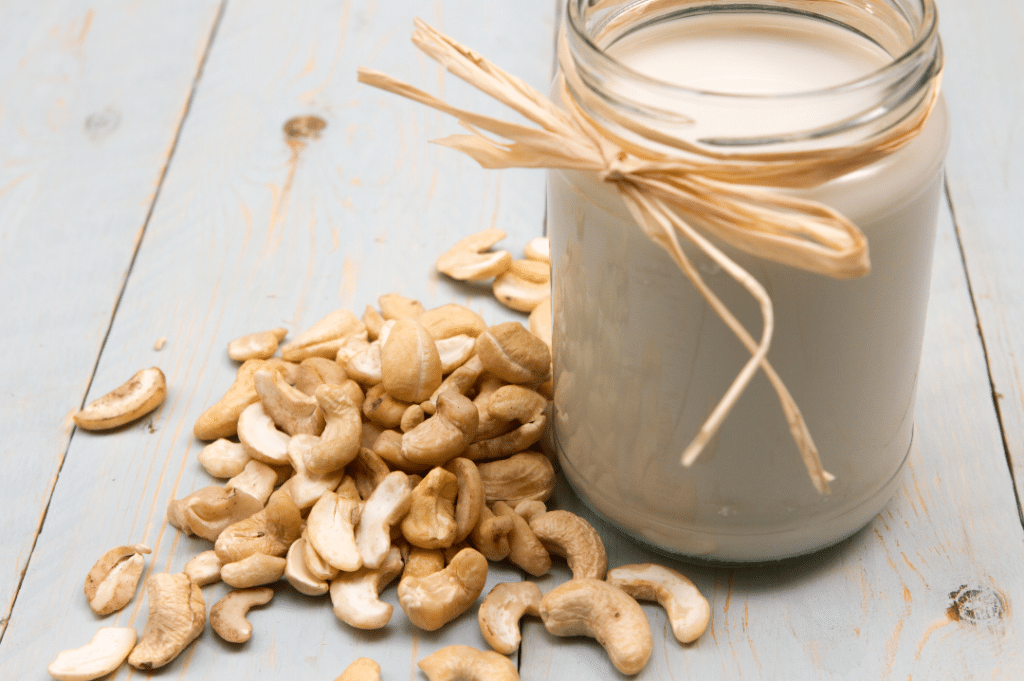 Milk alternative nutrition comparison - cashew milk