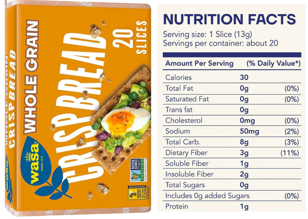 Wasa whole grain crispbread nutrition facts