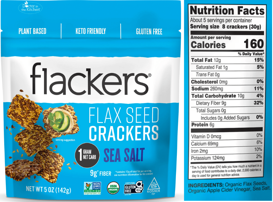 Flackers flax seed crackers nutrition facts