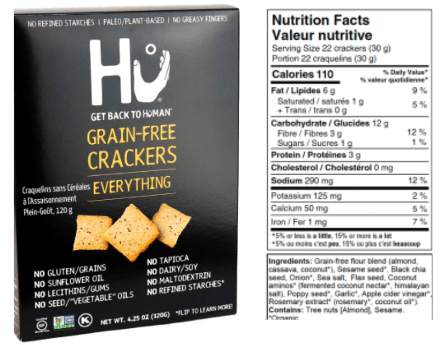 best crackers for diabetics - Hu grain-free crackers