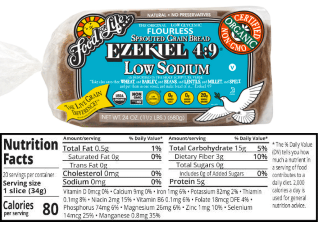 Low sodium bread brands - ezekiel bread