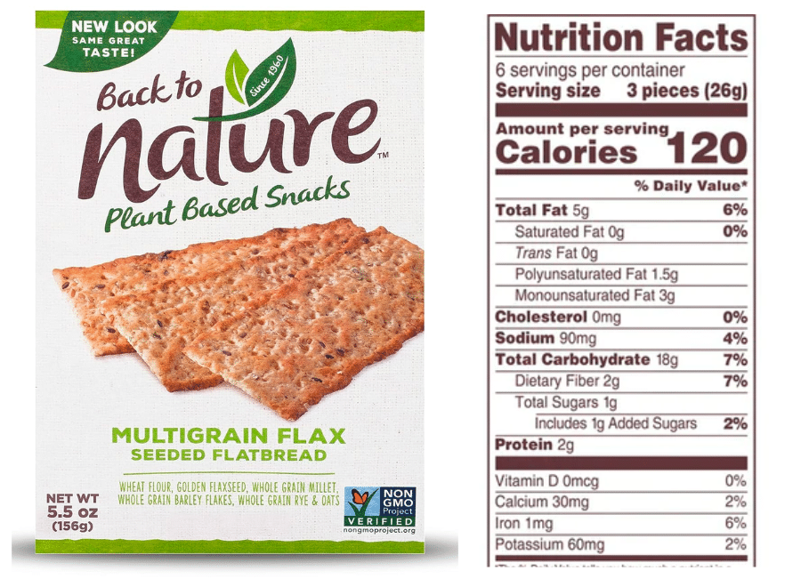 low sodium crackers - back to nature multigrain