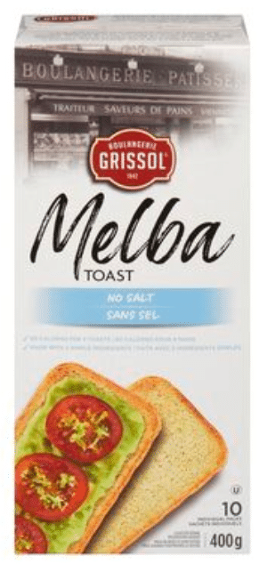 low sodium crackers - melba toast grissol