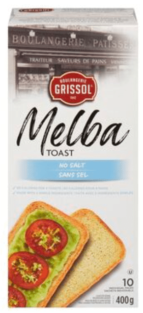 low sodium crackers - melba toast grissol 