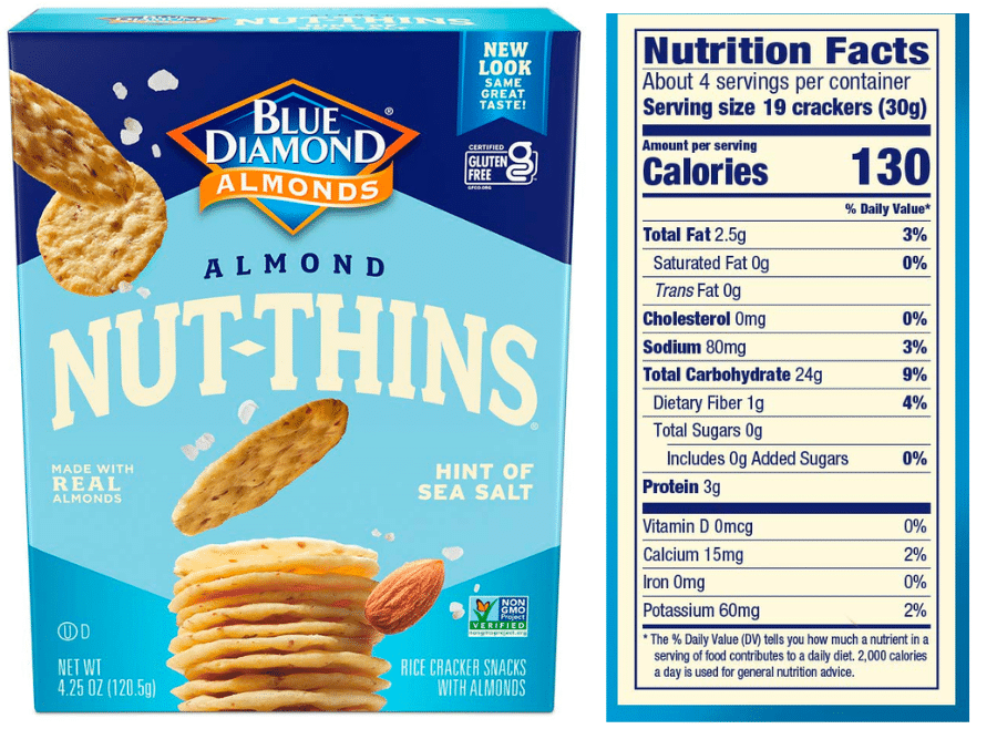 low sodium crackers - almond nut-thins