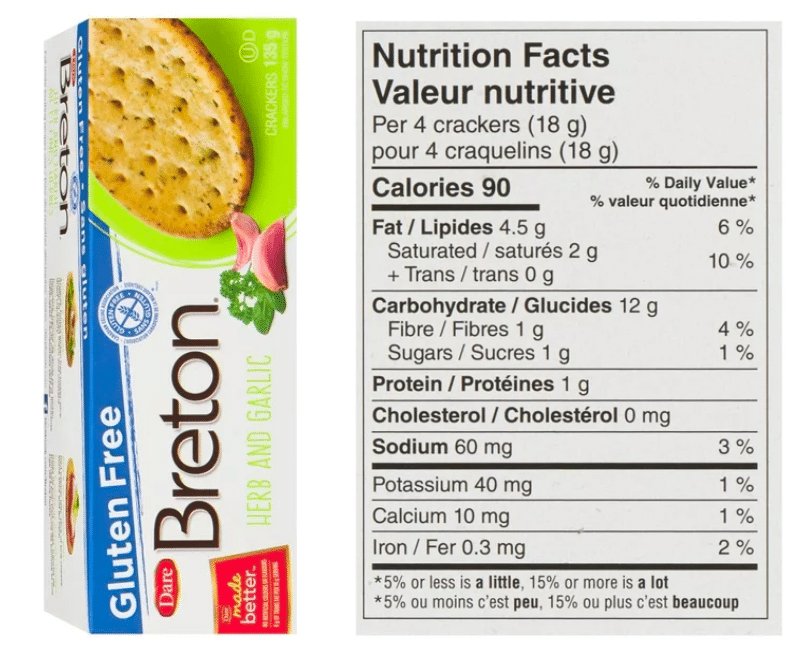 Low sodium crackers - Breton Gluten-Free Herb & Garlic