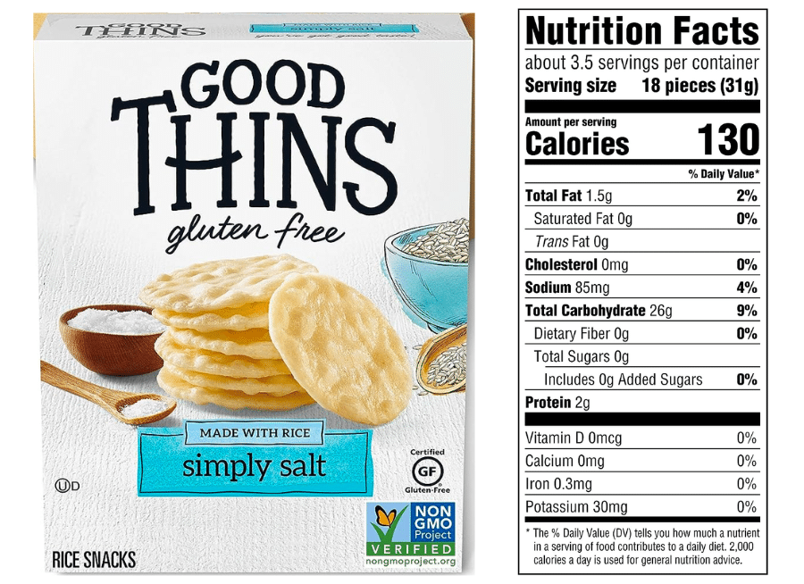 Low sodium crackers - Good Thins gluten-free