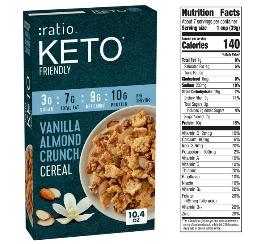 :ratio keto friendly cereal