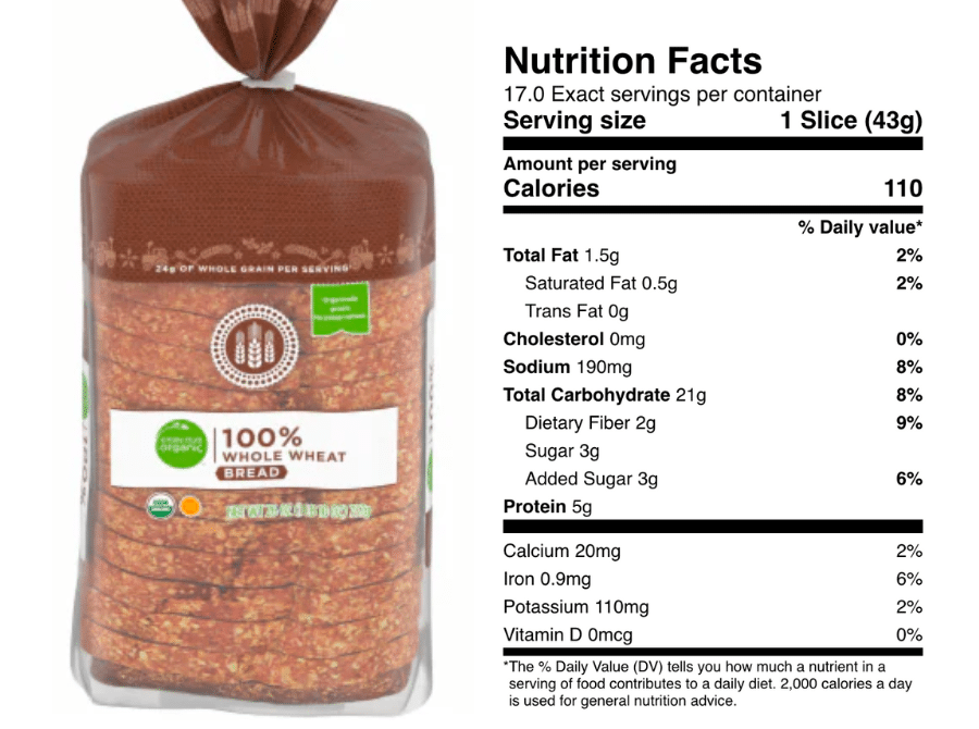 Simple Truth 100% Whole wheat nutrition facts