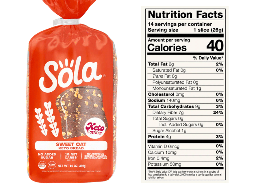 Sola Sweet Oat nutrition facts
