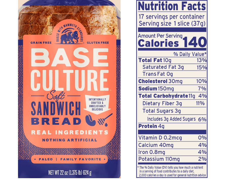 Base Culture Sandwich nutrition facts