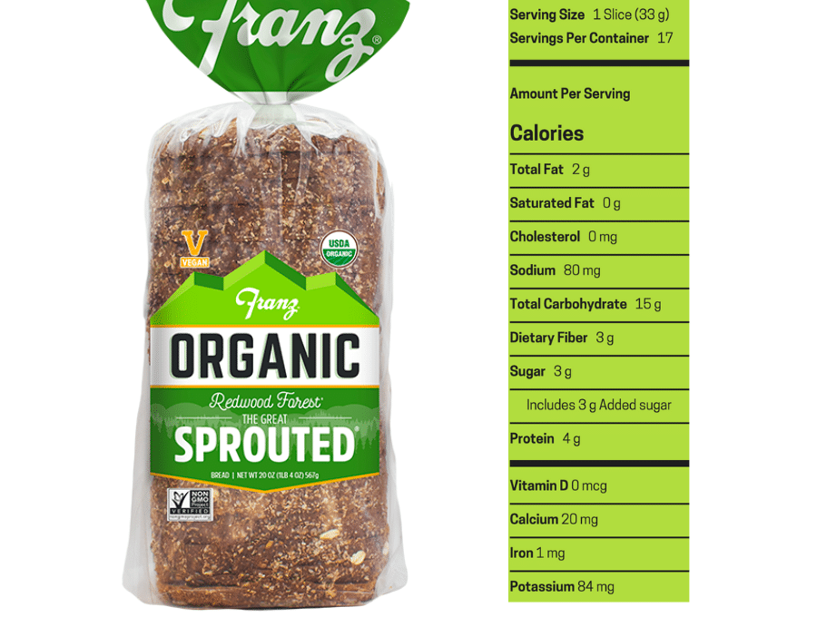 Franz bakery whole grain nutrition facts