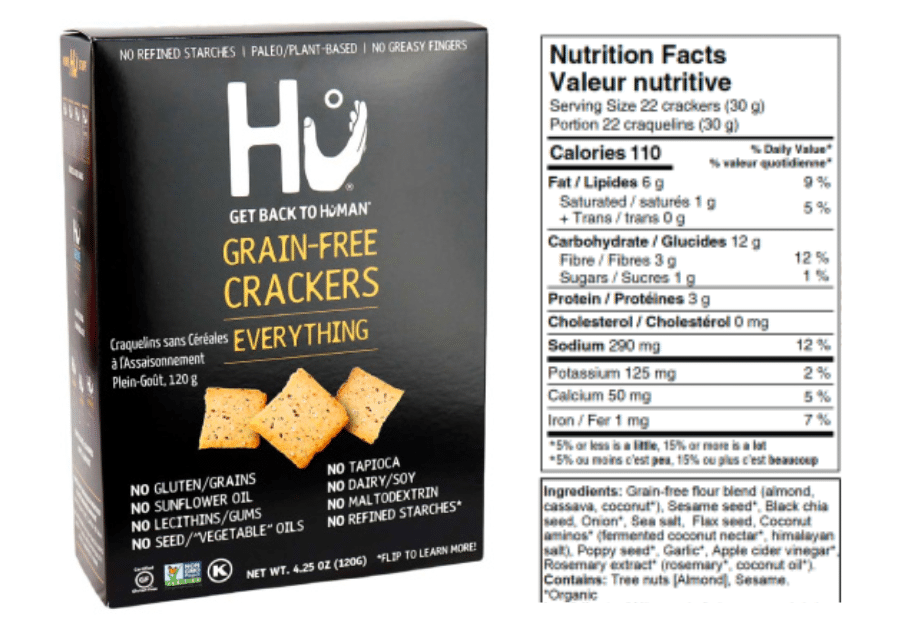 Hu Grain Free Crackers nutrition facts