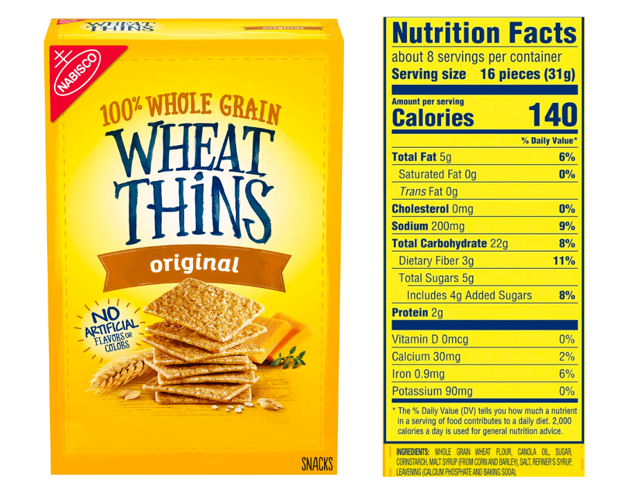 Wheat thins Nutrition Facts