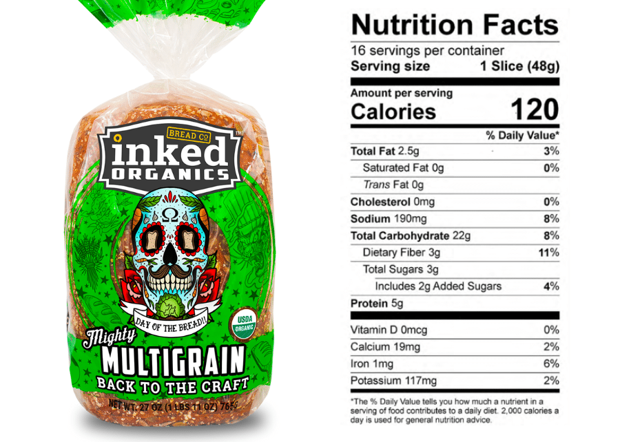 Inked Organics Bread Nutrition Facts
