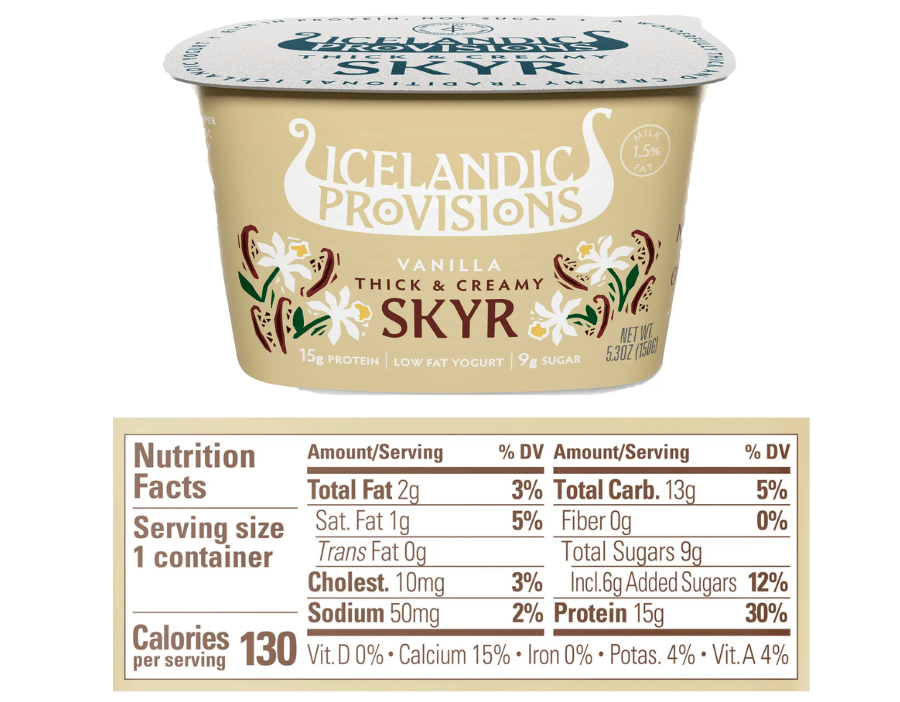 Icelandic provisions skyr nutrition facts