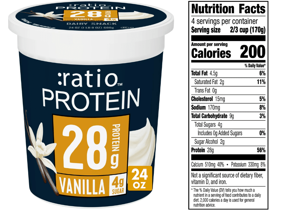 :ratio protein yogurt nutrition facts