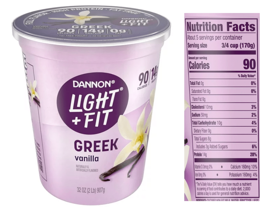 Danone Light & Fit nutrition facts