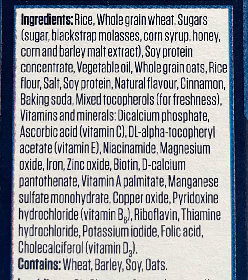 is Vector cereal healthy? ingredient list