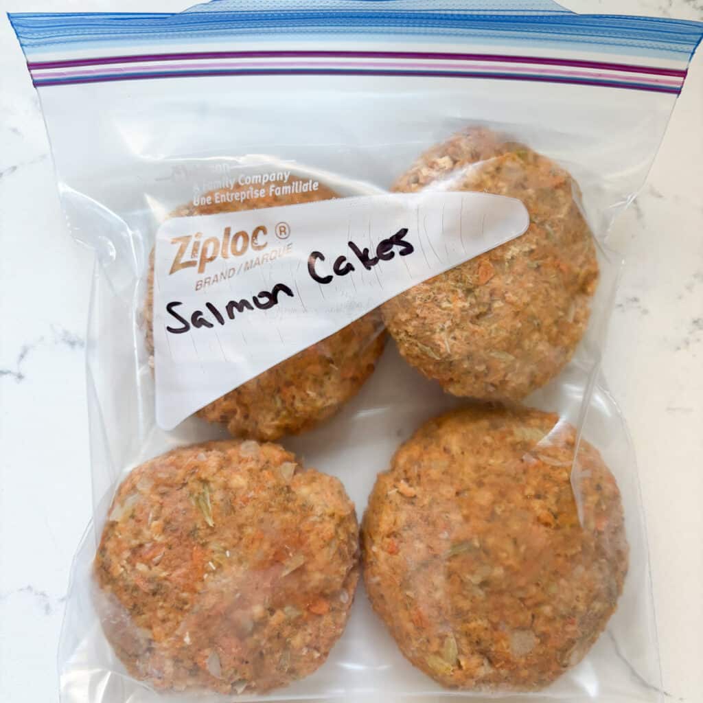 Freezer friendly salmon cakes made with canned salmon